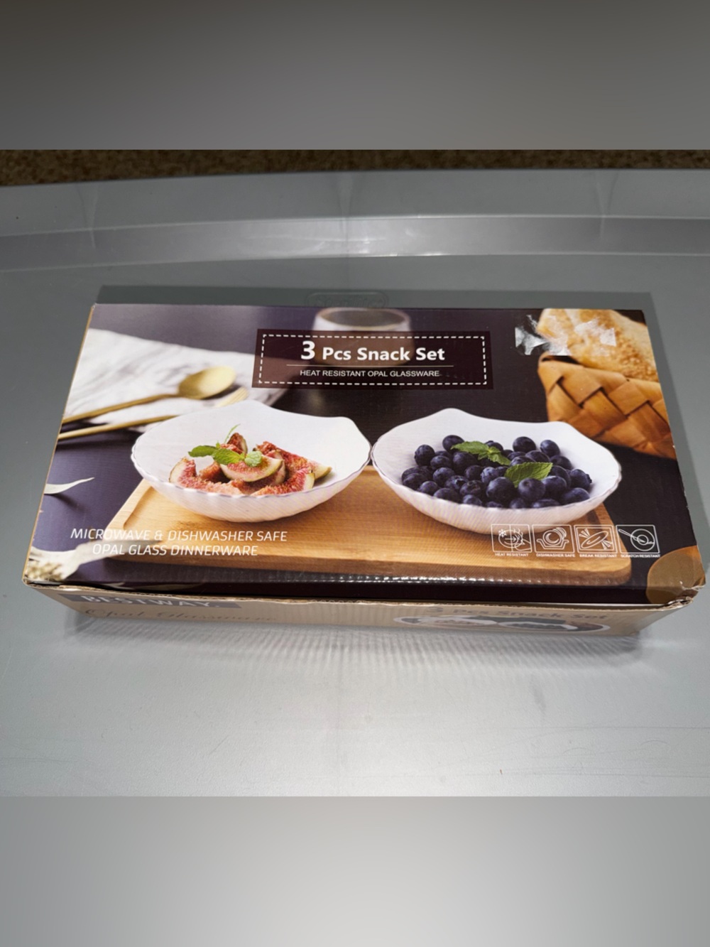 NWT Bestway 3-Piece Snack Set - White Bowls‎